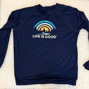 Life Is Good Navy Blue Long Sleeve Top